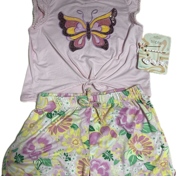 btween Pink and Yellow Butterfly Kids Matching Set - Picture 1 of 2
